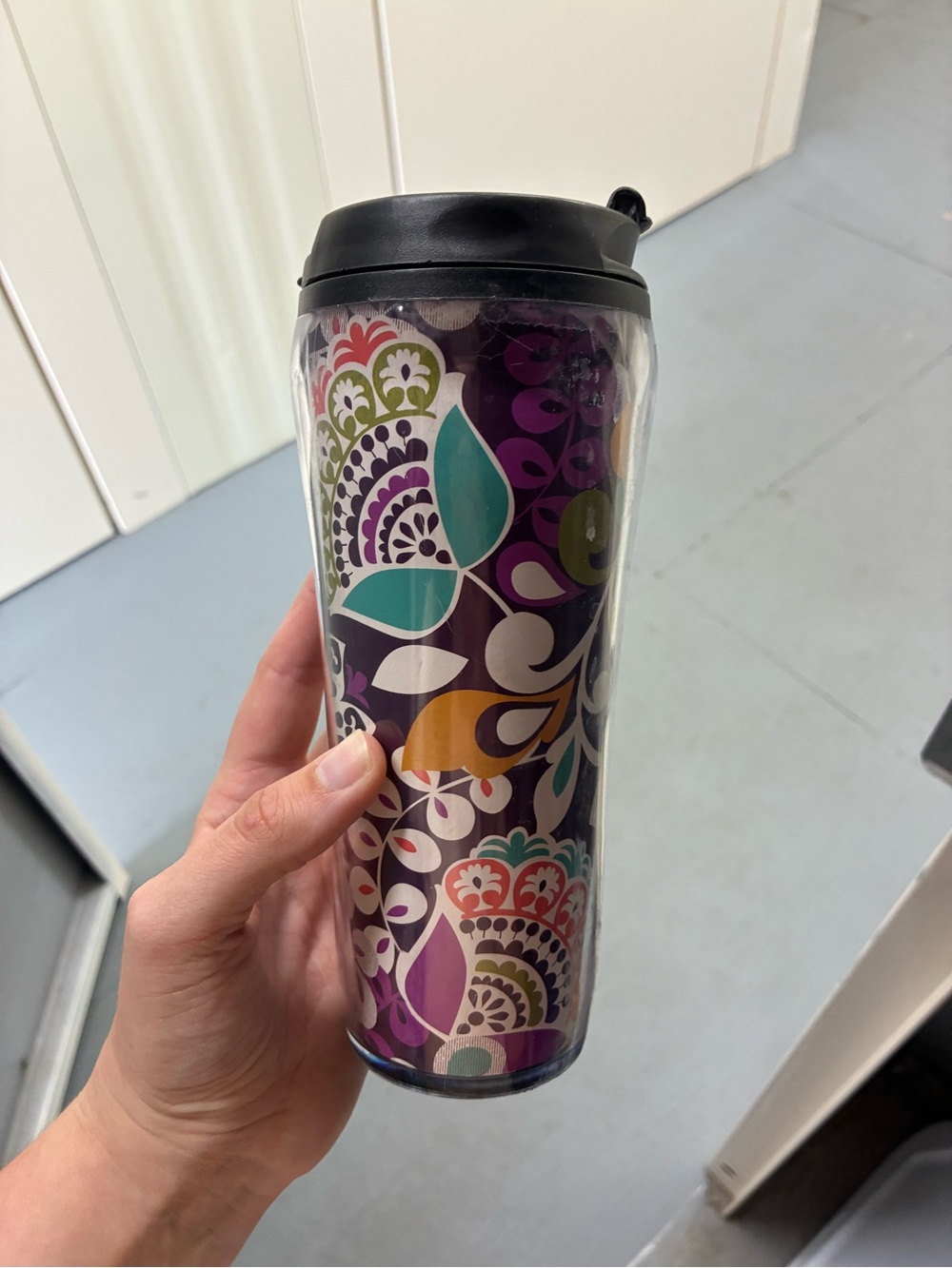 Vera Bradley Thermal Travel Mug with Lid-Plum Crazy (retired)